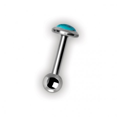 Turquoise Flat Disc Tragus 1,2x6mm Stone 4mm