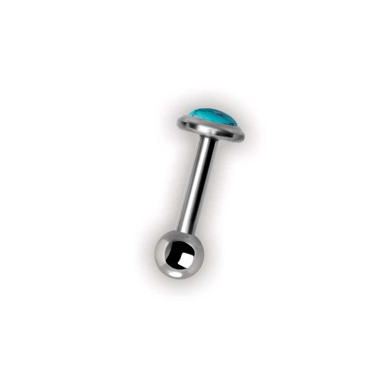 Turquoise Flat Disc Tragus 1,2x6mm Stone 4mm
