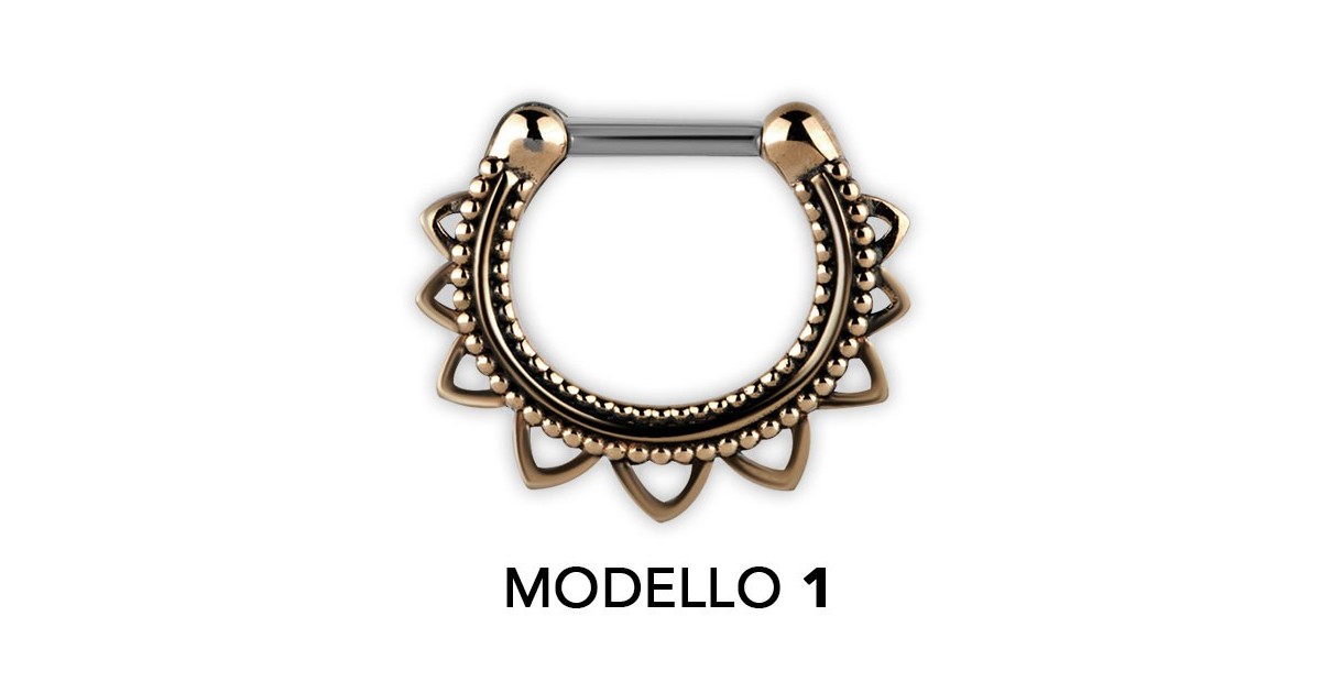 Tribal Brass Septum Clickers Modello 1 Tribal Brass Septum Clickers Modello 1