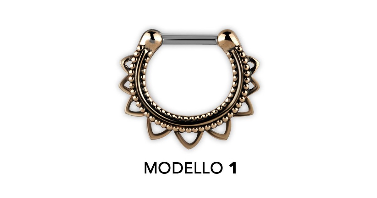 Tribal Brass Septum Clickers Modello 1