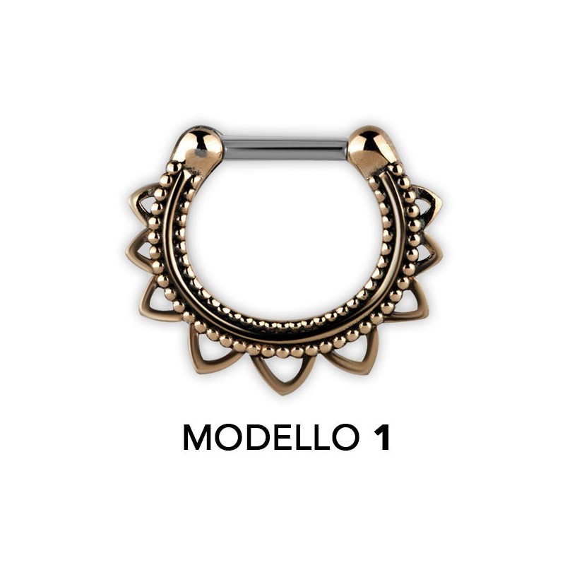 Tribal Brass Septum Clickers Modello 1