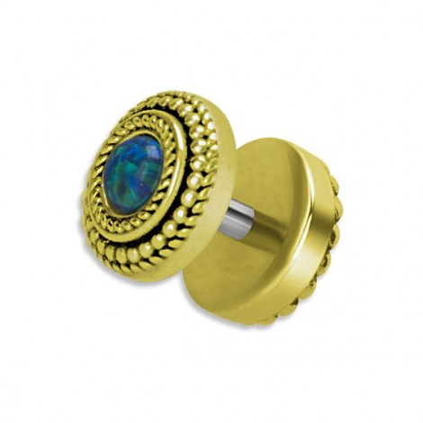 Brass Tribal Opal Fake Plug 1,2x6mm