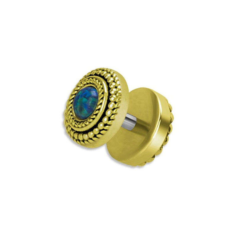 Brass Tribal Opal Fake Plug 1,2x6mm