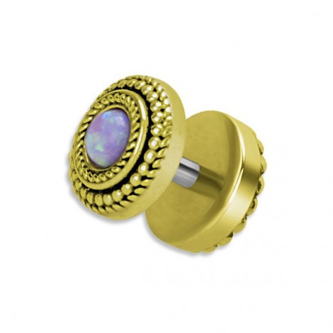 Brass Tribal Opal Fake Plug 1,2x6mm