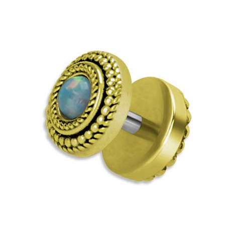 Brass Tribal Opal Fake Plug 1,2x6mm