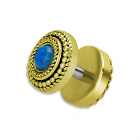 Brass Tribal Opal Fake Plug 1,2x6mm