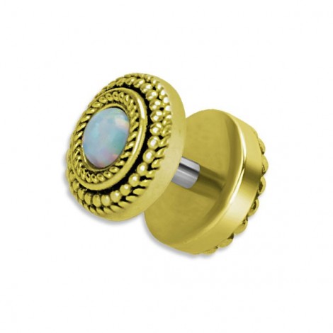 Brass Tribal Opal Fake Plug 1,2x6mm