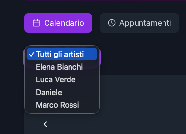 Selezione artista